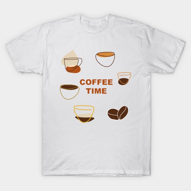 Coffee Time One Line T-Shirt by Evgenija.S